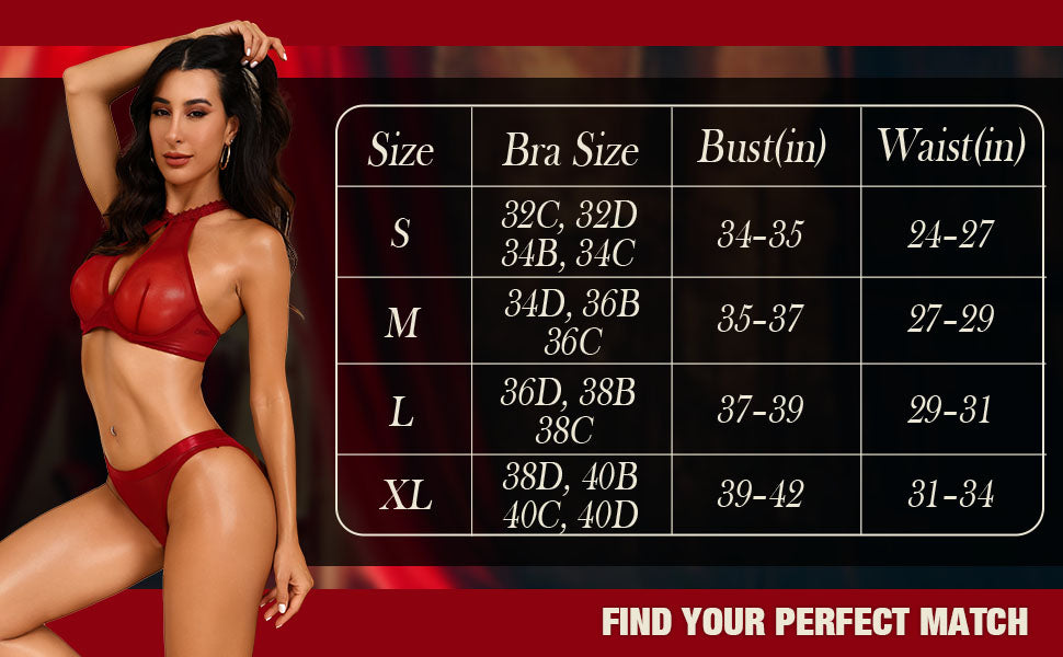VORIXIA Sheer Mesh Underwire Bra & Panty Lingerie Set