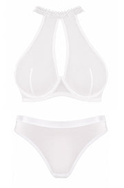 VORIXIA Sheer Mesh Underwire Bra & Panty Lingerie Set