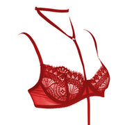 VORIXIA 3-Piece Strappy Lace Underwire Bra & Panty Lingerie Set