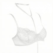 VORIXIA 3-Piece Strappy Lace Underwire Bra & Panty Lingerie Set